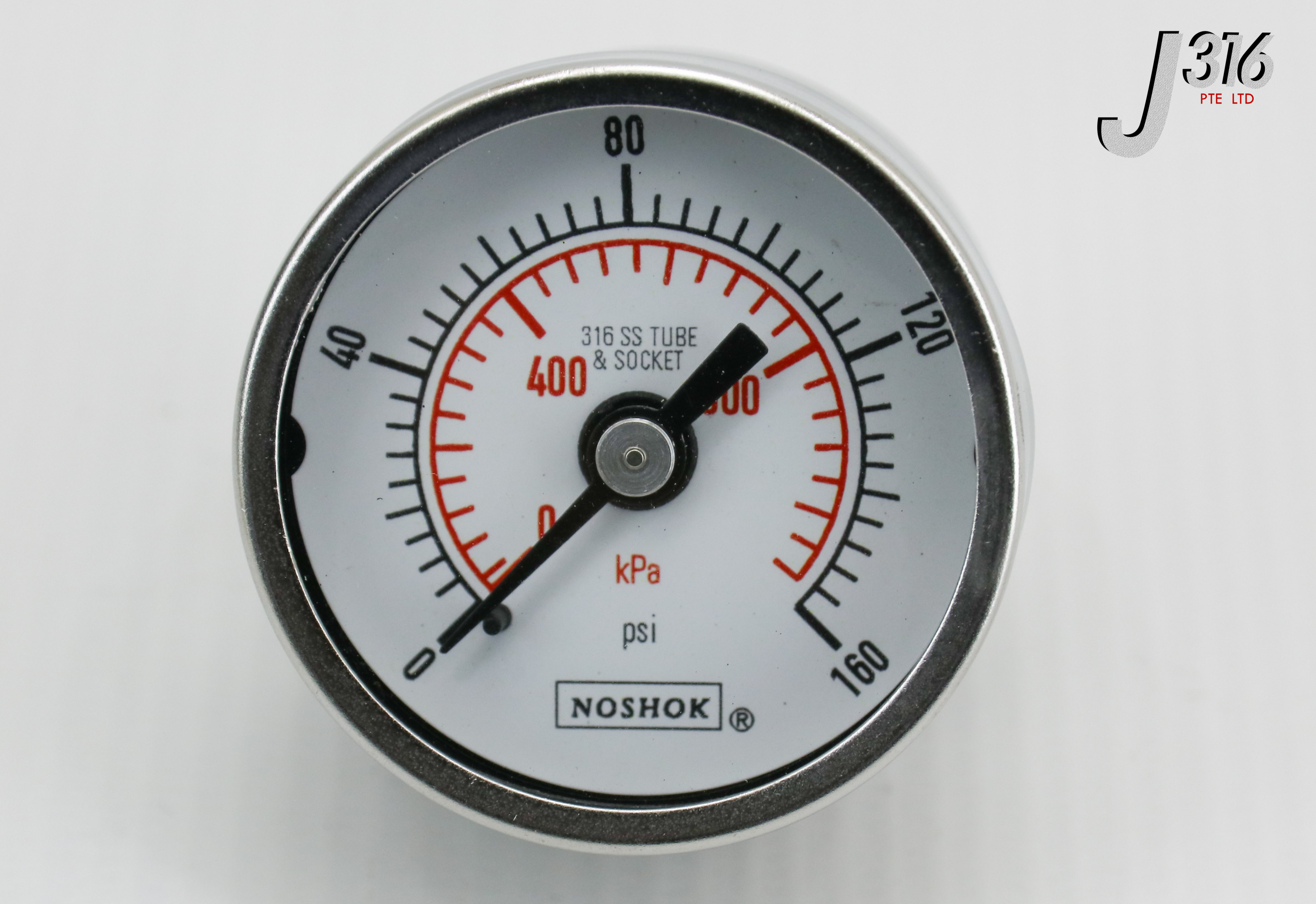 21420 NOSHOK PRESSURE GAUGE, 1/8” NPT BACK CONN. (NEW) 15411160